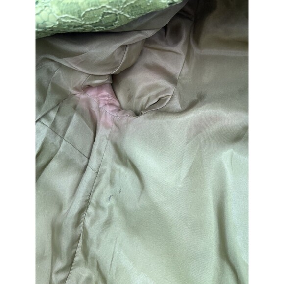 VTG Hand Made by Minnie Griffith Green Lace Floral Jacket XS/S - Picture 9 of 15